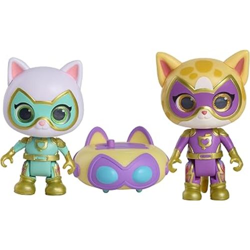 Just Play Disney Junior SuperKitties Su-Purr Charged Bitsy and Sparks Figure Set, Kids Toys for Ages 3 Up