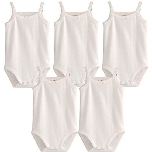 Baby Girls Spaghetti Strap Bodysuit Sleeveless Baby Tank Top Cotton Baby One-Pieces Pack of Summer Baby Clothes Outfit