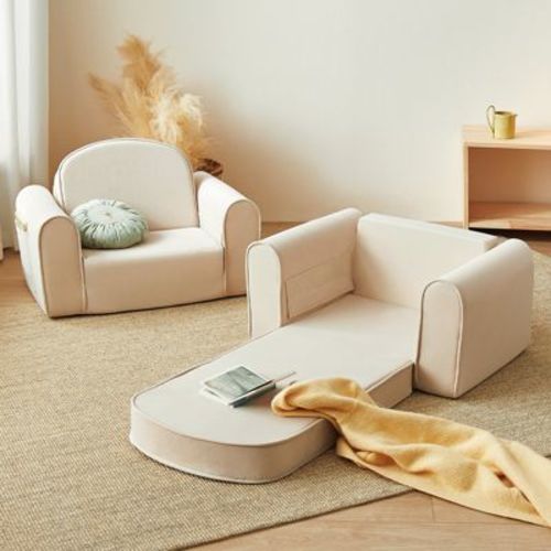 Tiny Land® GentleSnug Kid Chair & Foldable Sofa 2-in-1 - Cream