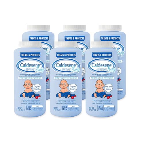 Caldesene Cornstarch Baby Powder with Zinc Oxide, Talc-Free Baby Powder, 5 Oz, 6 Pack