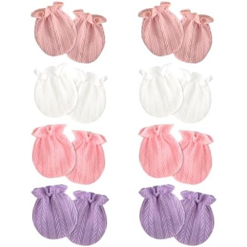 BQUBO Newborn Infant Toddler Mittens No Scratch Cotton Elastic Wrist Gloves Hypoallergenic for 0-6 Months Baby Boys Girls