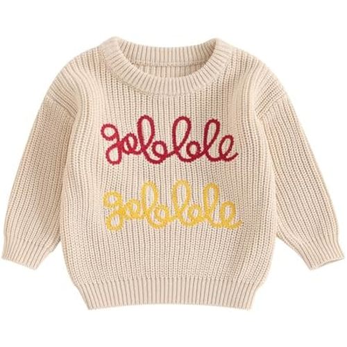Baby Thanksgiving Outfit Toddler Boy Girl Cute Turkey Embroidery Sweater Newborn Infant Fall Winter Clothes