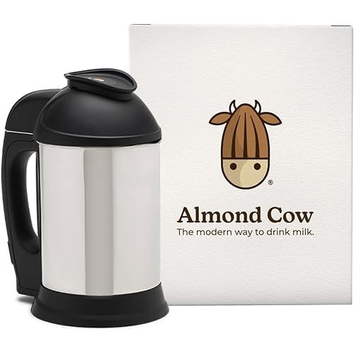 Almond Cow Nut Milk Maker Machine, Plant Based Maker for Homemade Almond, Oat, Cashew Nut Milks & More, Stainless Steel Food Machines, 5-6 Cups Per Batch, 120V