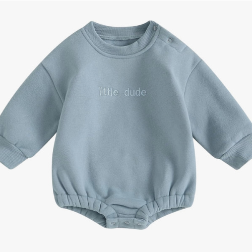 VISGOGO Newborn Infant Baby Boy Girls Oversized Romper Little Dude Sweater Onesie Coming Home Outfit Neutral Clothes