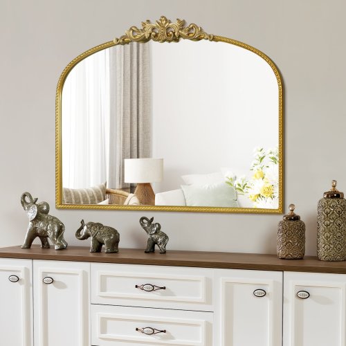 WallBeyond Crown Arch Mirror with Sturdy Iron Frame Elegant Decorative Wall Mirror