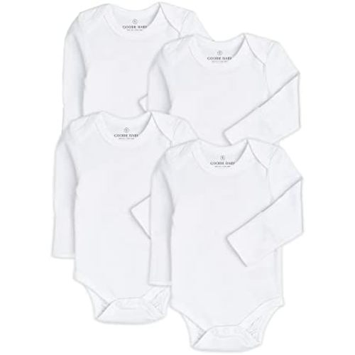 Baby Classic Bodysuit Set, 100% Cotton Boy Girl Unisex Onesie, 4 Pack