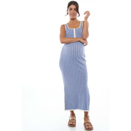 Maternity and Nursing Knit Dress - blue – BAE The Label Australia
