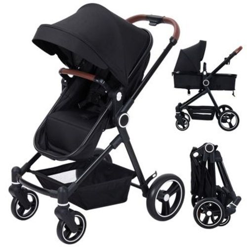 2 in1 Baby Stroller, High Landscape Infant Stroller, Reversible Bassinet Pram Stroller