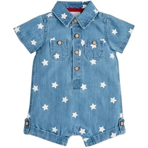 Mud Pie baby-boys Children's Denim Star Shortall