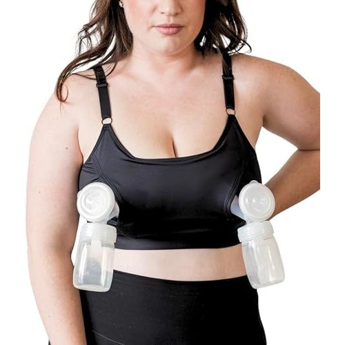 DAVIN & ADLEY Amelia Bralette. Hands Free Pumping Bra | Nursing and Pumping Sports Bra with no Clips, Adjustable.