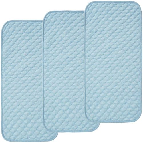 BlueSnail Quilted Thicker Waterproof Changing Pad Liners,3 Count(Blue 13” x 27”)