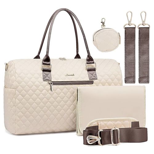 LOVEVOOK Diaper Bag Tote with Pacifier Case and Changing Pad, Large Capacity Mommy Bag for Hospital and Weekender Travel, Functional Baby Bags Newborn Baby Essential