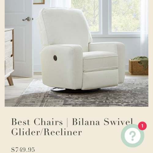 Best Chairs | Bilana Swivel Glider/Recliner. On sale for December