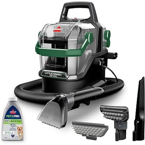 BISSELL Little Green Pet Pro Portable Carpet Cleaner Portable Carpet and Upholstery Deep Cleaner, Car/Auto Detailer, with Self-Cleaning Tough Stain Tool, Pet Hair Removal Tool, Crevice Tool (3909)