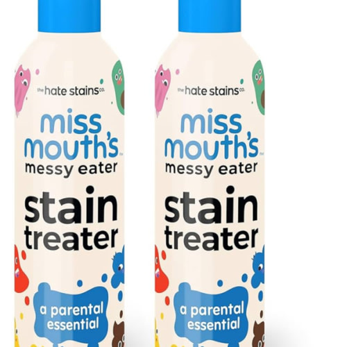 Miss Mouth's Messy Eater Stain Treater Spray - 4oz 2 Pack Stain Remover - Newborn & Baby Essentials - No Dry Cleaning Food, Grease, Coffee Off Laundry, Underwear, Fabric