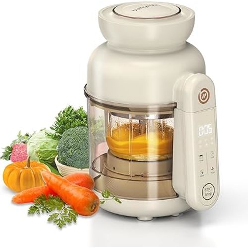All-in-One Baby Food Maker, Glass Food Mills, Blender & Steamer, Auto Cooking, Easy Cleaning, Dishwasher Safe, Touch Screen Control for Home Cooking