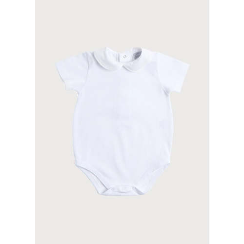 Peter Pan Collar Bodysuit in White - 6 Months