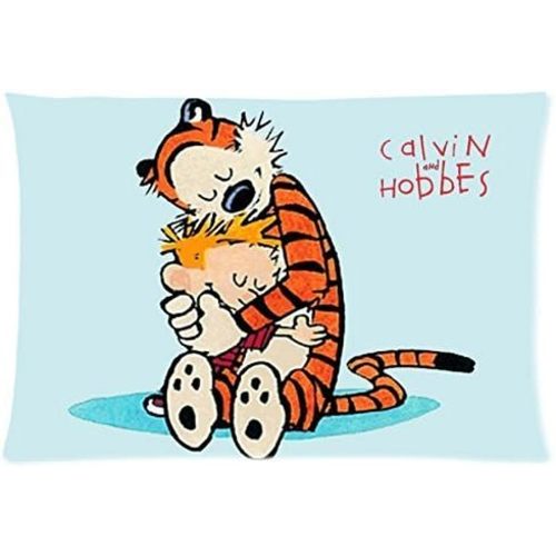 1 X Custom Calvin and Hobbes Pillow Case Rectangle 20"x30" (One Side Printing)