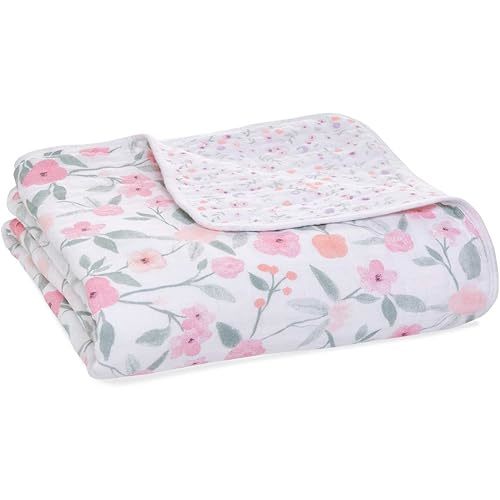 aden + anais 100% Cotton Muslin Baby Blanket Crib Bedding for Newborn Baby and Toddler, Nursery Blanket for Boys and Girls, Baby Registry and Shower Gift - Mon Fleur