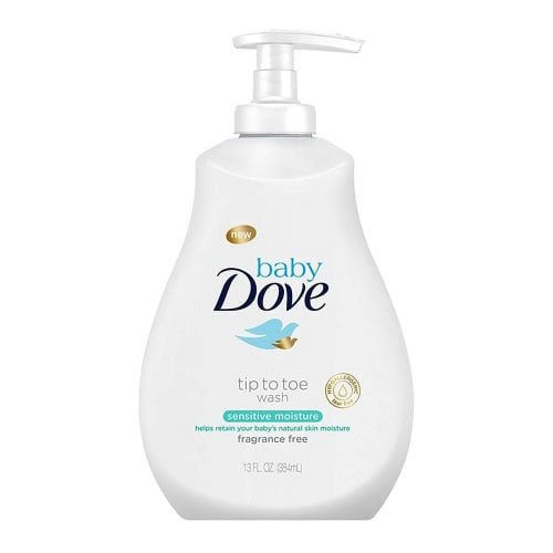 Dove Sensitive Skin Baby Hypoallergenic Tip to Toe Body Wash, 13 fl oz (2 pack)