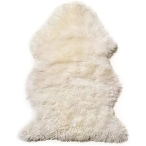 Natural Australian Sheepskin Rug (2x3 ft) with Free Rug Brush- Ideal for Living Room, Bedroom, Area Rug, Nursery Rug, Throw Rug, Stroller Cover, Pet Rug, Bedside Mat (Peau de Mouton Véritable)