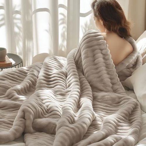 Bed Blanket With Chunky Corduroy Queen Size Linen - Bedsure