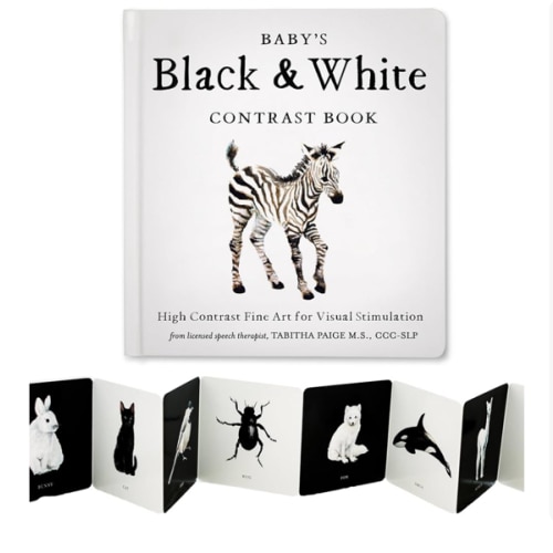 Baby's Black and White Contrast Book: High-Contrast Art for Visual Stimulation at Tummy Time (Tabitha Paige Children's Book Series)