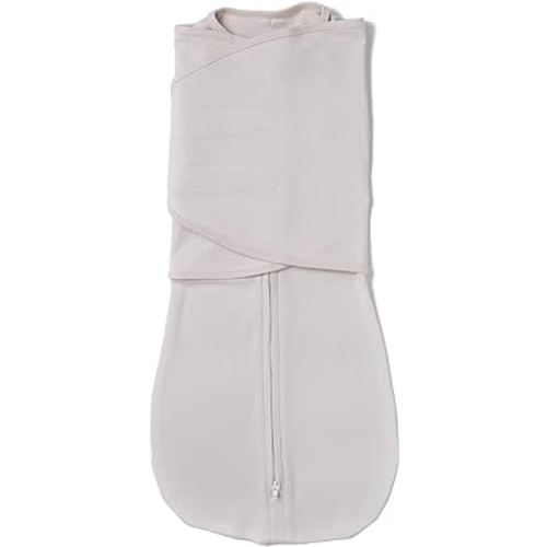 LullaBaby "Double Dream Swaddle: Exclusive Dual Wing Design, Pediatrician-Endorsed, Ultra-Soft Cotton, 0-2 Months, 6-14 lbs - White Sand