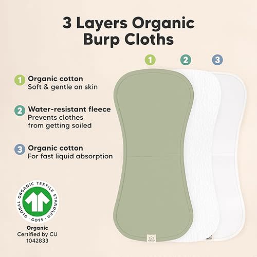 Embrace Burp Cloths Cotton Burping Cloths 5-Pack 21" x 10"