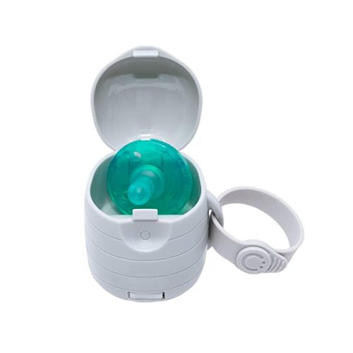 Ubbi On The Go Dual Pacifier Holder, Keeps Baby’s Binkies Clean and Accessible, Includes Silicone Strap, Gray