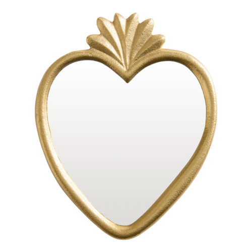 Gold Metal Milagro Heart Wall Mirror