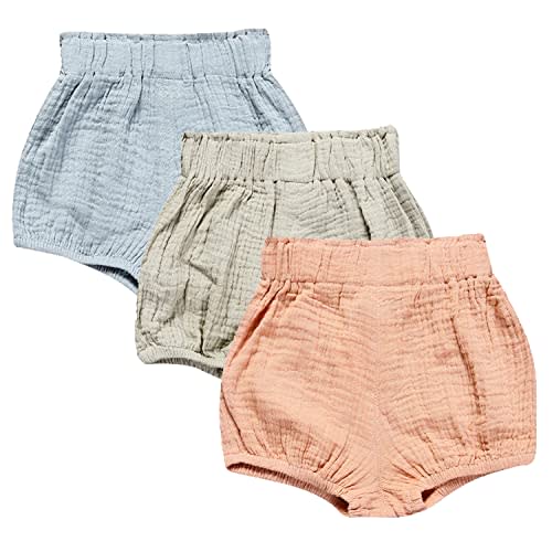 3PC Shorts Set Newborn Baby Girls Boys Pants Cotton Linen Blend Cute Floral Bloomers Triangle Shorts