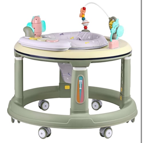 Baby Walker with Wheels | 5 Adjustable Heights & 360° Swivel Seat | Music & Detachable Toys | Bounce Footpad | Activity Center for Boys & Girls 6-18 Months