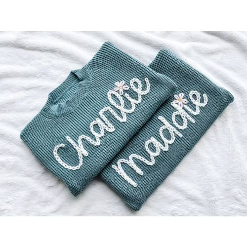 Custom Embroidered Baby Sweater: Personalized Knit Toddler Gift