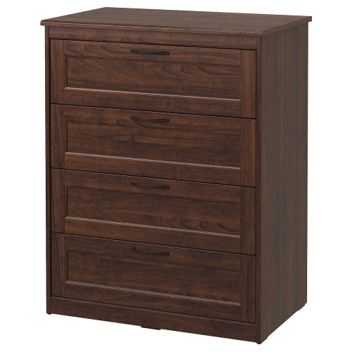 SONGESAND 4-drawer chest - brown 32 1/4x40 1/2 "