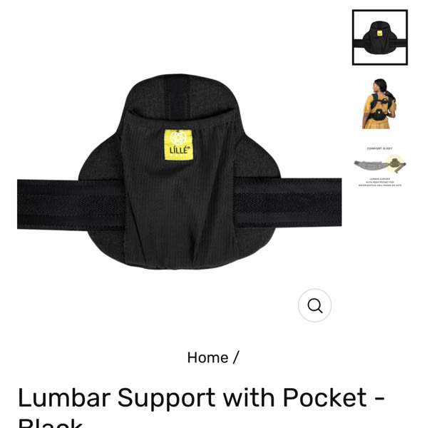 Lumbar Support with Pocket - Black
