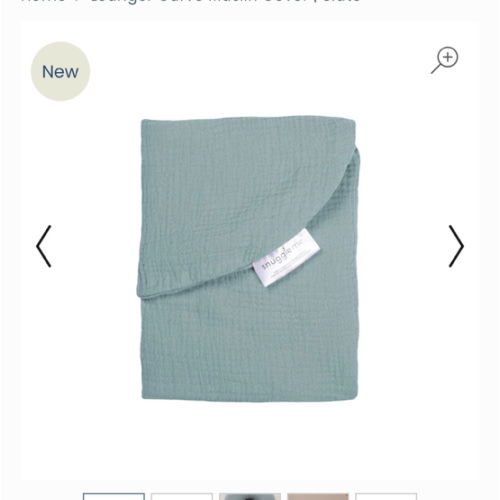 Lounger Curve Muslin Cover | Slate