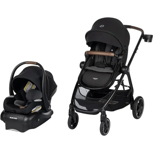 Maxi-Cosi Zelia™ Luxe 5-in-1 Modular - Baby Travel System Car Seat and Stroller, Infant Car Seat and Stroller Combo, Baby Car Seat and Stroller Combo in New Hope Black