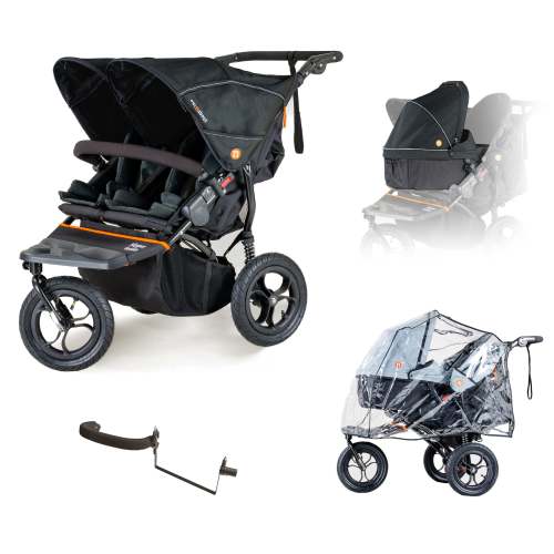 Nipper V5 Double Stroller: Free Rain Cover & Basket – Out n About