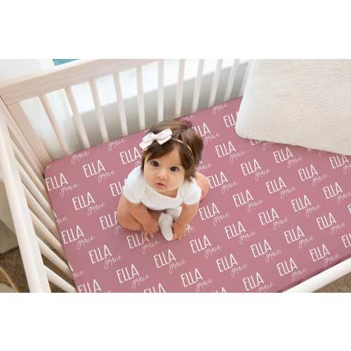 Monogrammed Crib Sheet Personalized Baby Crib Sheet Girl Baby Shower Gift Nursery Decor For New Baby Name Gift Custom Baby Shower Gift