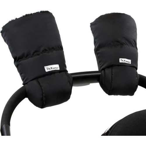 7 A.M. Enfant Warmmuffs - Black Plush