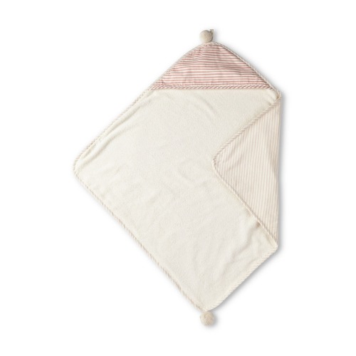 Pehr Follow Me Elephant Organic Cotton Hooded Towel, Petal/ Dark Pink