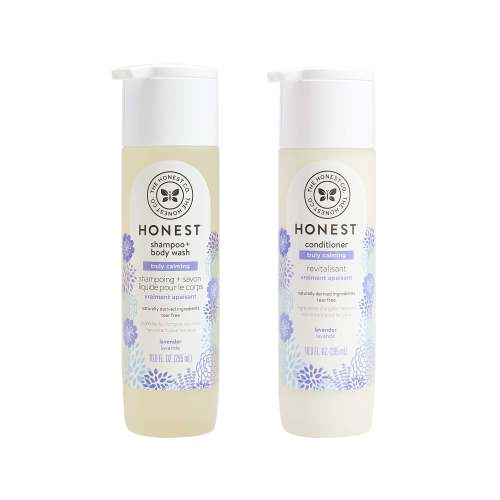 The Honest Company Truly Calming Lavender Shampoo Body Wash + Conditioner, 10oz each