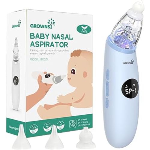 Baby Nasal Aspirator | Baby Nose Sucker | Baby Nose Cleaner, Automatic Booger Sucker for Baby, Rechargeable, with Pause & Music & Light Function(Blue)