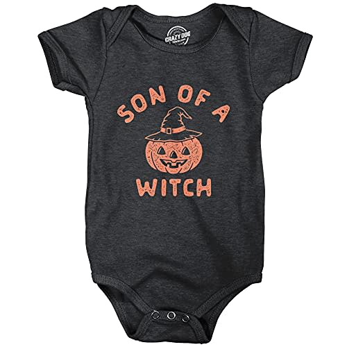 Son of A Witch Baby Bodysuit Funny Halloween Jack-o-Lantern Infant Jumper