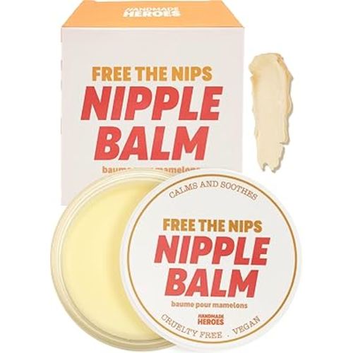100% Natural Nipple Cream Safe for Breastfeeding - Handmade Heroes Nipple Balm Breastfeeding Essentials Post Partum Essentials - Nipple Butter Sore Nipple Relief Breast Pump Lubricant