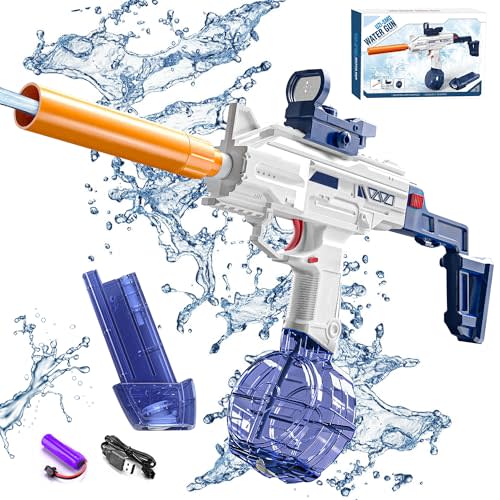 Electric Water Gun, Water Guns for Adults Kids, Automatic Powerful Water Gun Up to 35 FT Long Range & 500CC+60CC Large Capacity, Squirt Gun for Pool,Beach,Outdoor