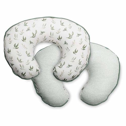 Boppy Organic Fabric Nursing Pillow Cover, Green Little Leaves, Fashionable Two-Sided Design, Fits All Boppy Nursing Pillows & Positioners