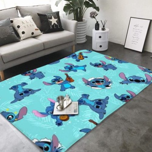 Stitch Cartoon Flannel Printed Carpet Floor Mats Suitable for Bedroom, Living Room, Outdoor Study, Decorative Floor Mats Carpet 39.37"×59.09"