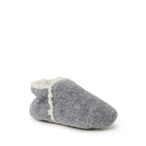 Dearfoams Kid's Baby Emerson Felted Closed Back Slipper - Light Heather Grey Size 0-3